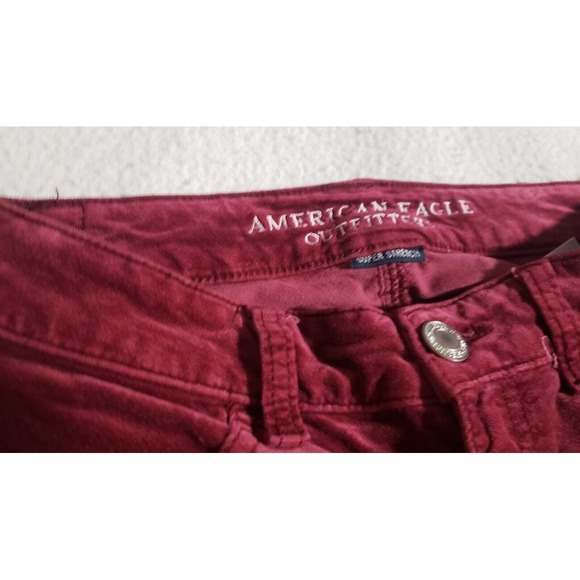 American Eagle Outfitters  Womens Maroon Velvet Super Stretch‎ Jegging| 2S - Picture 2 of 5